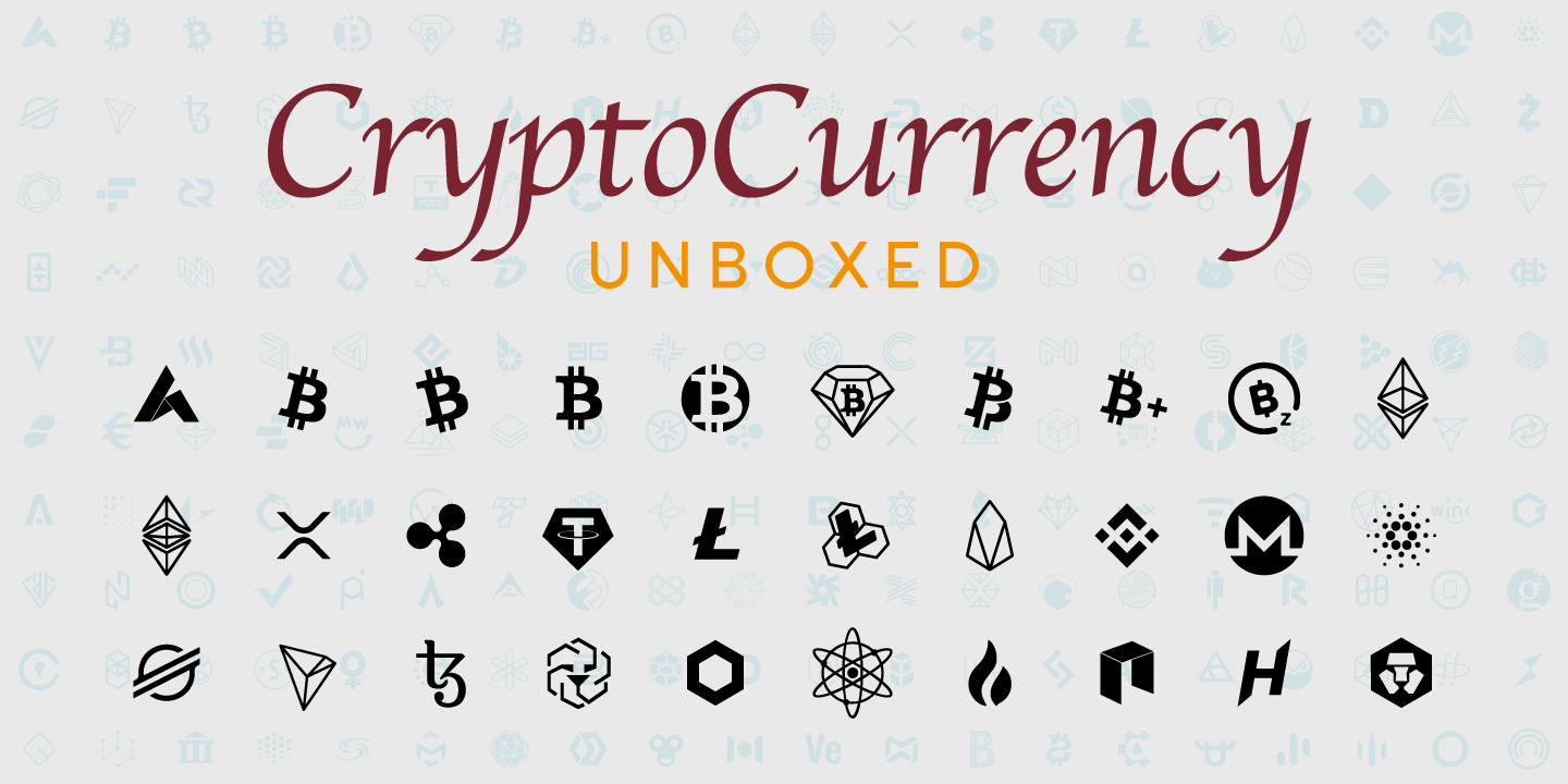 Beispiel einer Cryptocurrency Unboxed-Schriftart